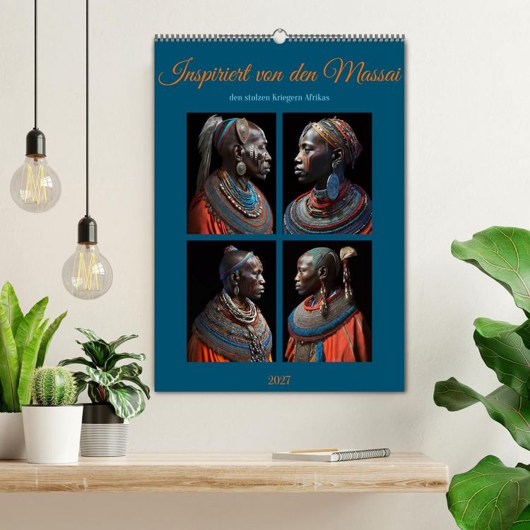 Produktbild: Inspiriert von den Massai, den stolzen Kriegern Afrikas (Wandkalender 2027 DIN A2 hoch), CALVENDO Monatskalender