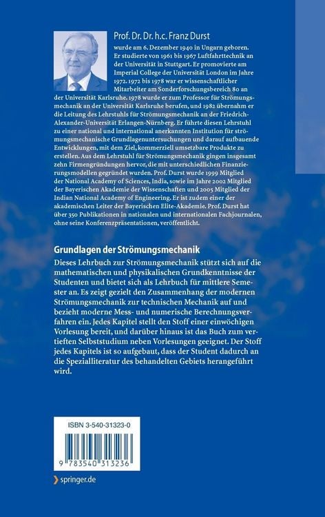 Produktbild: Grundlagen der Str&ouml;mungsmechanik