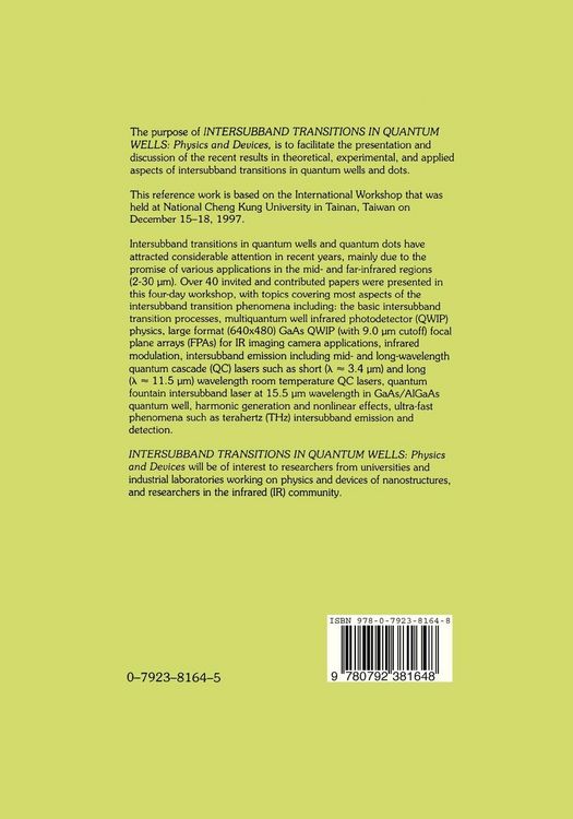 Produktbild: Intersubband Transitions in Quantum Wells: Physics and Devices