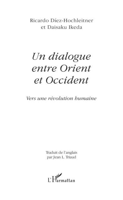 Produktbild: Un dialogue entre orient et occident - vers une revolution h