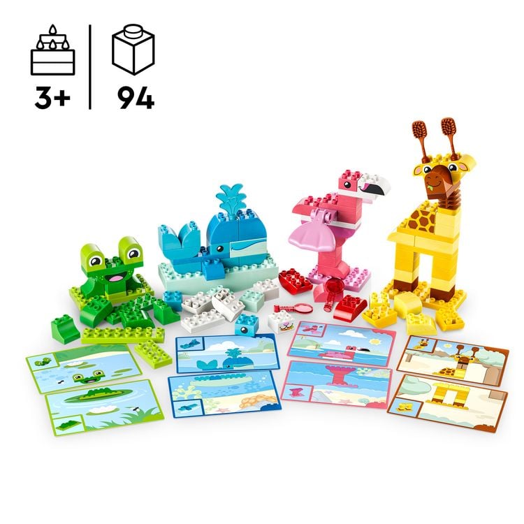 Produktbild: LEGO DUPLO 10472 Wir Bauen Tiere, Lernspielzeug zur Verbesserung der Fingerfertigkeit
