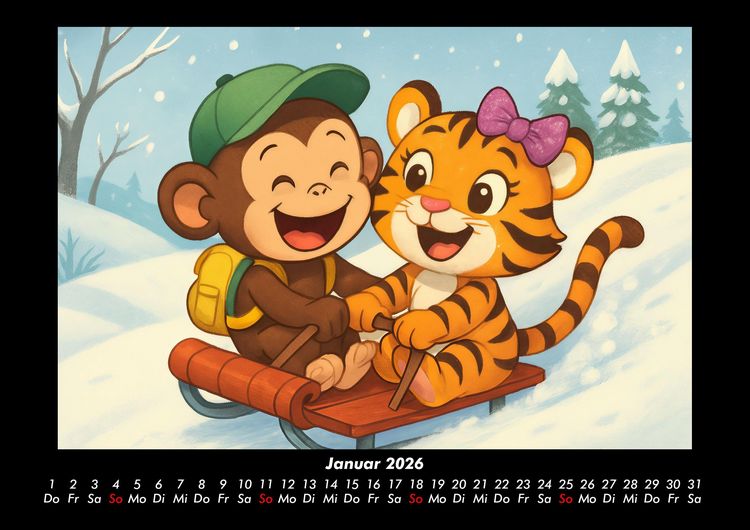Produktbild: Milo & Tina - Ein Jahr voller Freundschaft 2026 Fotokalender DIN A3