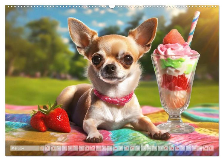 Produktbild: Chillige Chihuahuas - Entspannte Fellnasen genie&szlig;en das Leben (Wandkalender 2026 DIN A2 quer), CALVENDO Monatskalender