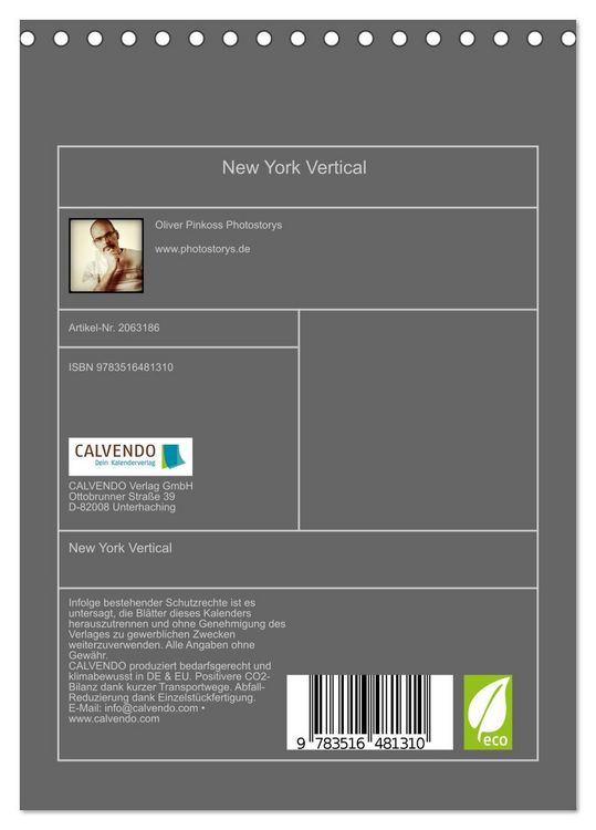 Produktbild: New York Vertical (Tischkalender 2026 DIN A5 hoch), CALVENDO Monatskalender