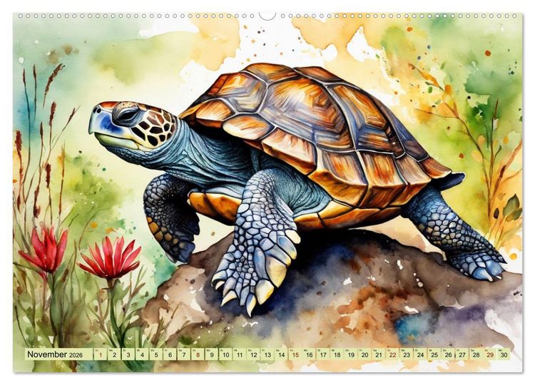 Produktbild: Farbenpr&auml;chtige Reptilien (hochwertiger Premium Wandkalender 2026 DIN A2 quer), Kunstdruck in Hochglanz