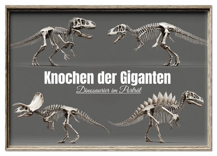 Produktbild: Knochen der Giganten - Dinosaurier im Portr&auml;t (Wandkalender 2026 DIN A2 quer), CALVENDO Monatskalender
