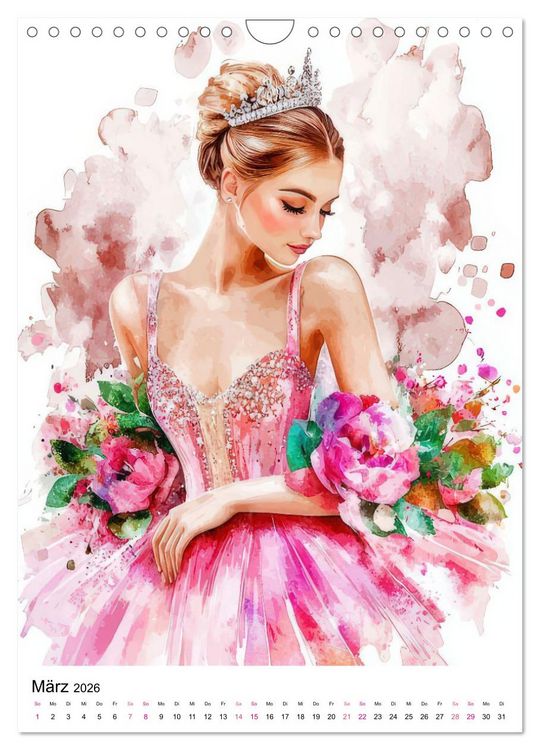 Produktbild: Ballerinas in Aquarell (Wandkalender 2026 DIN A4 hoch), CALVENDO Monatskalender