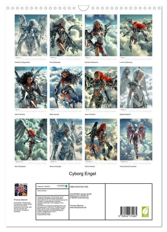Produktbild: Cyborg Engel (Wandkalender 2026 DIN A3 hoch), CALVENDO Monatskalender
