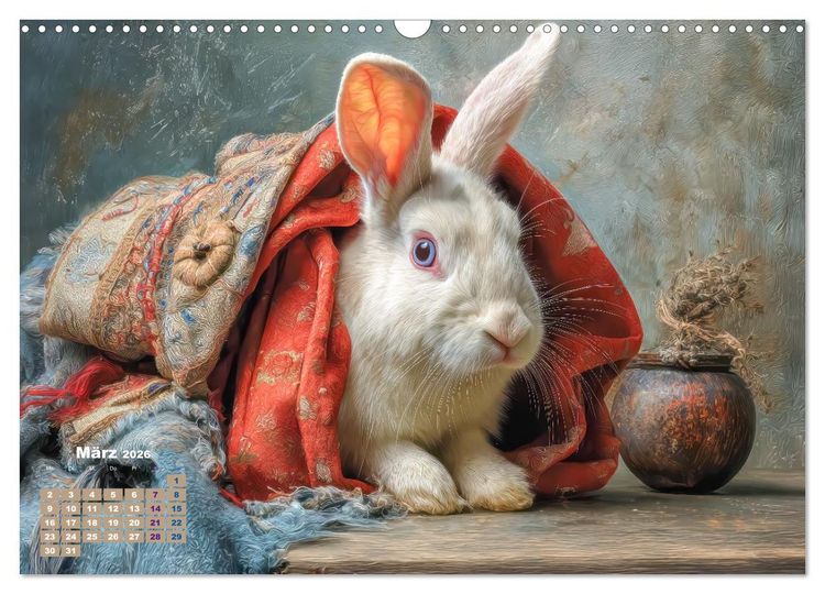 Produktbild: Kaninchenportraits &ndash; Szenen voller Charme (Wandkalender 2026 DIN A3 quer), CALVENDO Monatskalender