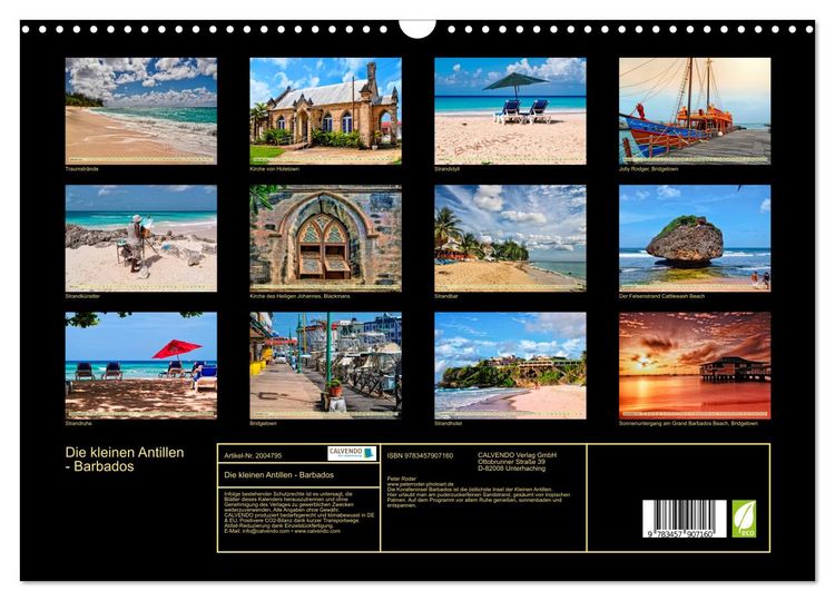 Produktbild: Die kleinen Antillen - Barbados (Wandkalender 2026 DIN A3 quer), CALVENDO Monatskalender