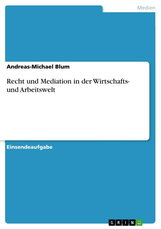 Produktbild: Recht und Mediation in der Wirtschafts- und Arbeitswelt