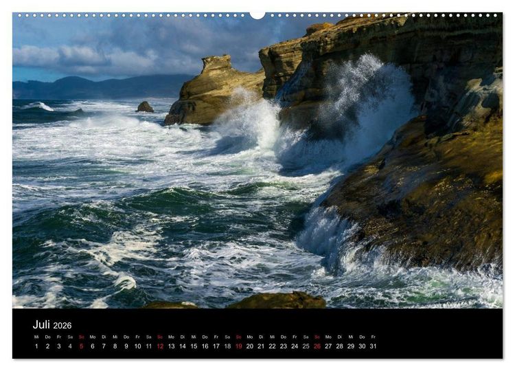 Produktbild: Die Oregon-K&uuml;ste (hochwertiger Premium Wandkalender 2026 DIN A2 quer), Kunstdruck in Hochglanz
