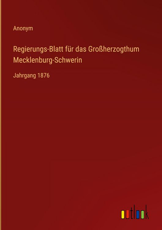 Produktbild: Regierungs-Blatt f&uuml;r das Gro&szlig;herzogthum Mecklenburg-Schwerin