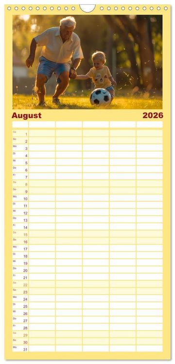 Produktbild: Familienplaner 2026 - Fu&szlig;ball im Blut mit 5 Spalten (Wandkalender, 21 x 45 cm) CALVENDO
