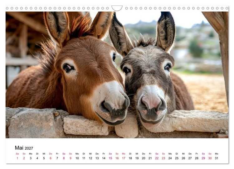 Produktbild: Esel - neugierige Typen (Wandkalender 2027 DIN A3 quer), CALVENDO Monatskalender