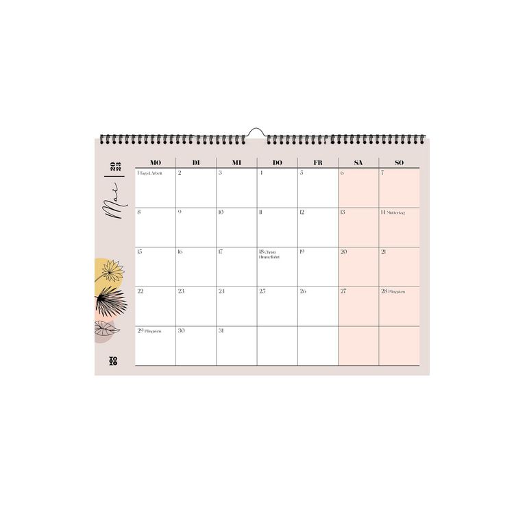 Produktbild: Kalender 2023, "leaves lineart"