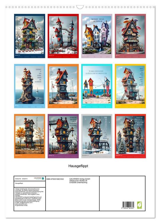 Produktbild: Hausgeflippt (Wandkalender 2027 DIN A2 hoch), CALVENDO Monatskalender