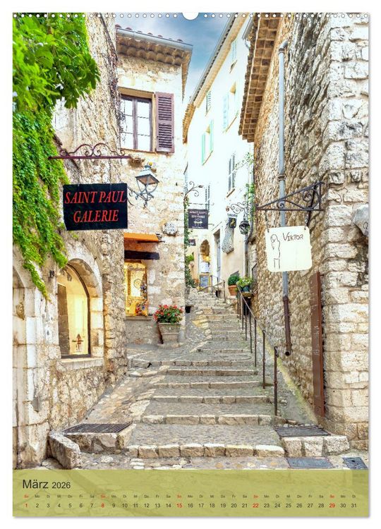 Produktbild: Sch&ouml;nste D&ouml;rfer - Provence-Alpes-C&ocirc;te d'Azur (Wandkalender 2026 DIN A2 hoch), CALVENDO Monatskalender