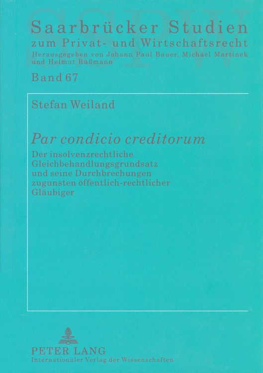 Produktbild: &laquo;Par condicio creditorum&raquo;