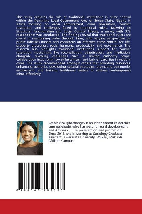 Produktbild: The Role of Traditional Institutions and Crime Control in Africa