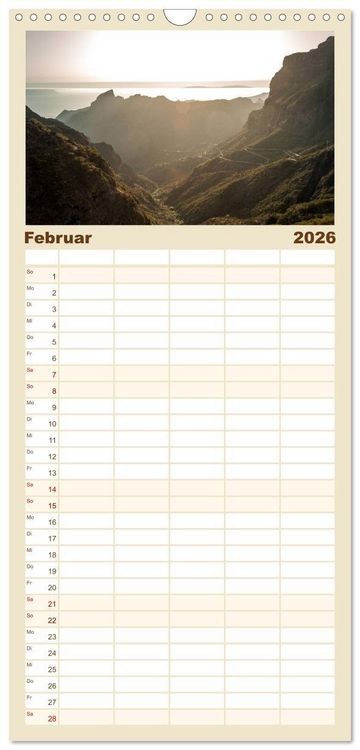 Produktbild: Familienplaner 2026 - Teneriffa - Inmitten des Atlantischen Archipels mit 5 Spalten (Wandkalender, 21 x 45 cm) CALVENDO