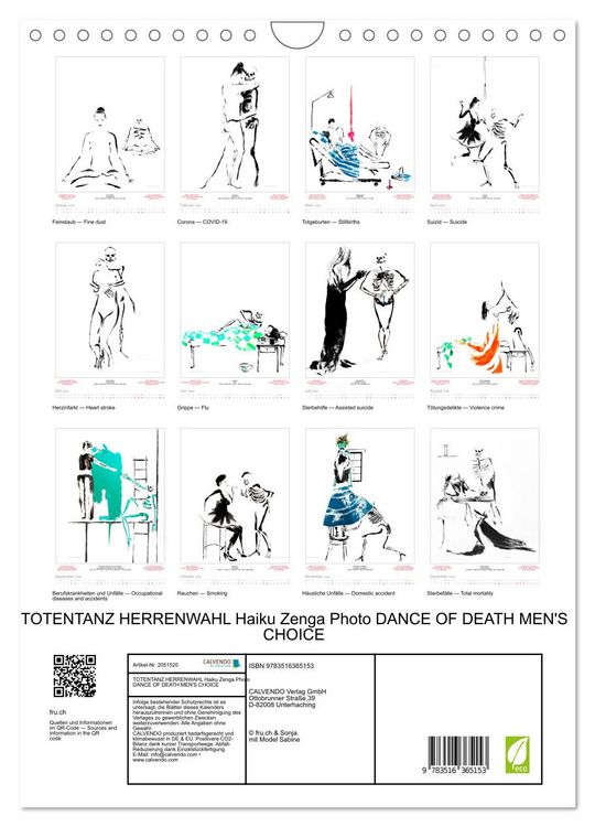 Produktbild: TOTENTANZ HERRENWAHL Haiku Zenga Photo DANCE OF DEATH MEN'S CHOICE (Wandkalender 2026 DIN A4 hoch), CALVENDO Monatskalender