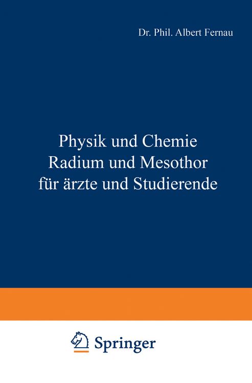 Produktbild: Physik und Chemie Radium und Mesothor f&uuml;r &Auml;rzte und Studierende