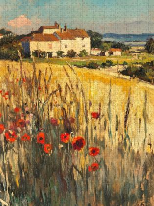 Produktbild: CALVENDO Puzzle Klatschmohn im Kornfeld | 1000 Teile Lege-Gr&ouml;&szlig;e 64x48cm Foto-Puzzle f&uuml;r gl&uuml;ckliche Stunden