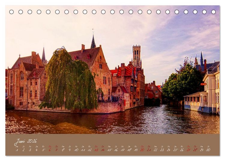 Produktbild: Br&uuml;gge und Gent im Zwielicht (Tischkalender 2026 DIN A5 quer), CALVENDO Monatskalender