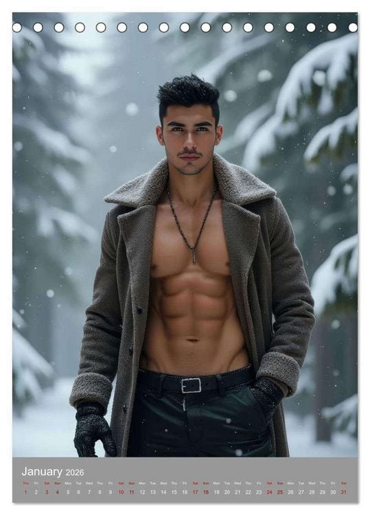Produktbild: Masculine allure (Desk Calendar 2026 DIN A5 portrait), CALVENDO 12 Month DeskCalendar