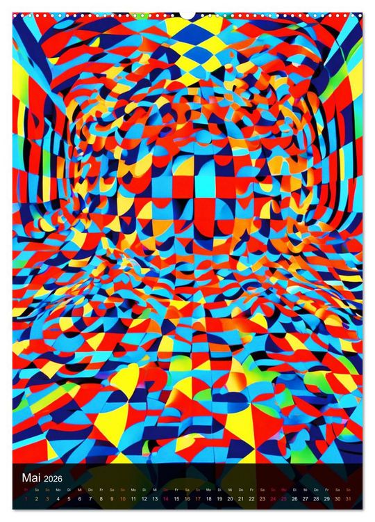 Produktbild: OP Art Nichts f&uuml;r schwache Augen (Wandkalender 2026 DIN A2 hoch), CALVENDO Monatskalender