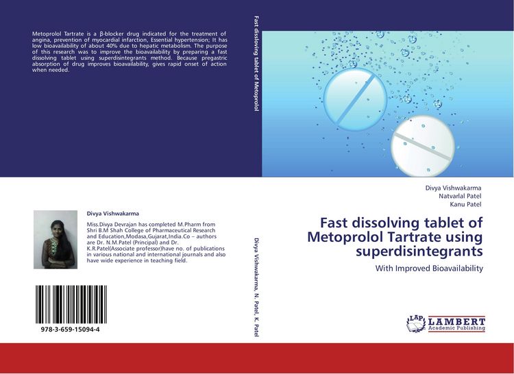 Produktbild: Fast dissolving tablet of Metoprolol Tartrate using superdisintegrants