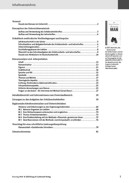 Produktbild: Running Man &ndash; Michael Gerard Bauer &ndash; Lehrerheft