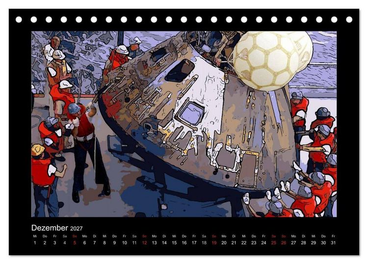 Produktbild: Landing On The Moon Like A Cartoon (Tischkalender 2027 DIN A5 quer), CALVENDO Monatskalender