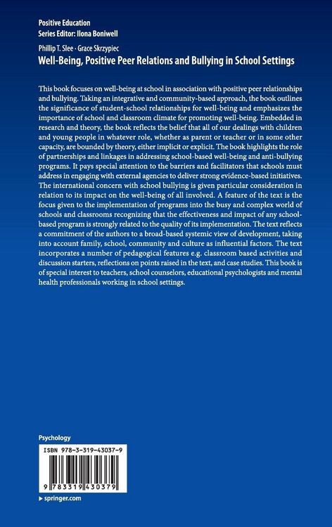 Produktbild: Well-Being, Positive Peer Relations and Bullying in School Settings