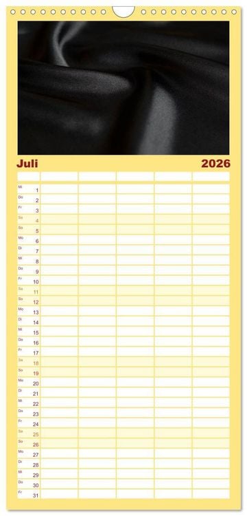 Produktbild: Familienplaner 2026 - Foto- und Bastelkalender Satin - Stilvoll zum Selbstgestalten mit 5 Spalten (Wandkalender, 21 x 45 cm) CALVENDO