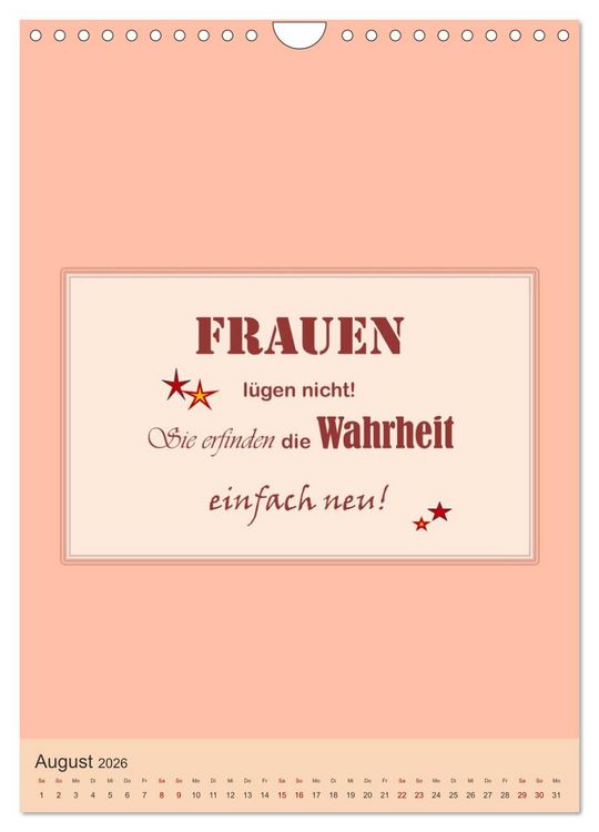 Produktbild: Was Mann &uuml;ber Frau wissen sollte und umgekehrt ... (Wandkalender 2026 DIN A4 hoch), CALVENDO Monatskalender