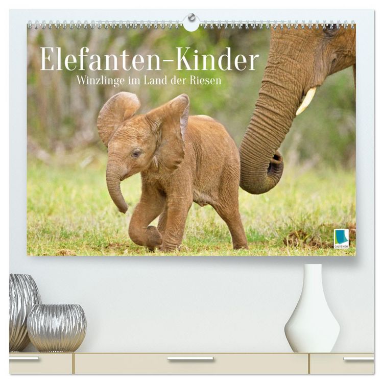 Produktbild: Elefantenkinder: Winzlinge im Land der Riesen (hochwertiger Premium Wandkalender 2026 DIN A2 quer), Kunstdruck in Hochglanz