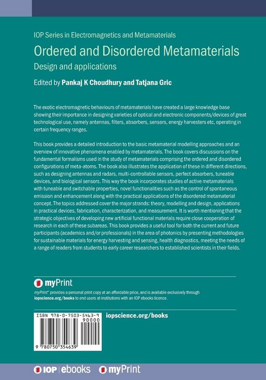 Produktbild: Ordered and Disordered Metamaterials