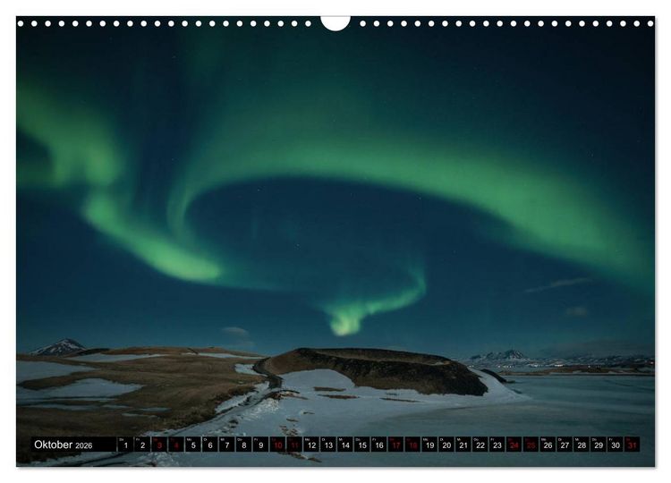 Produktbild: Aurora borealis - Magische Polarlichtn&auml;chte in Island und Norwegen (Wandkalender 2026 DIN A3 quer), CALVENDO Monatskalender