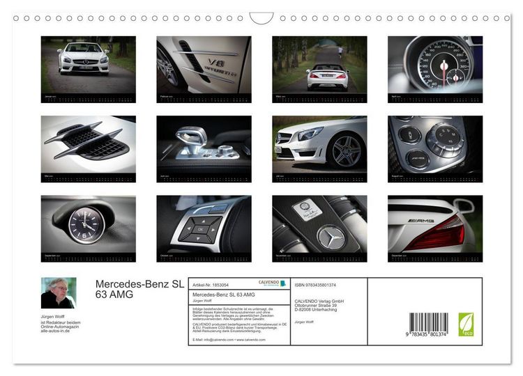 Produktbild: Mercedes-Benz SL 63 AMG (Wandkalender 2025 DIN A3 quer), CALVENDO Monatskalender