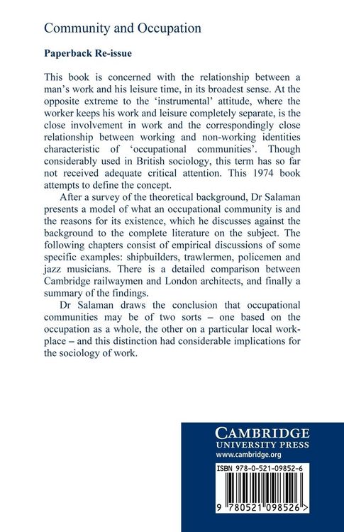 Produktbild: Community and Occupation