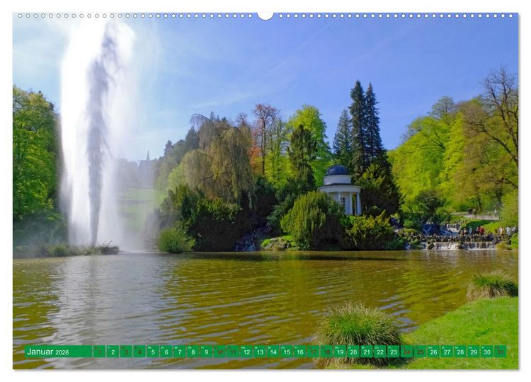 Produktbild: Bad Wilhelmsh&ouml;he Bergpark und Wasserspiele (hochwertiger Premium Wandkalender 2026 DIN A2 quer), Kunstdruck in Hochglanz