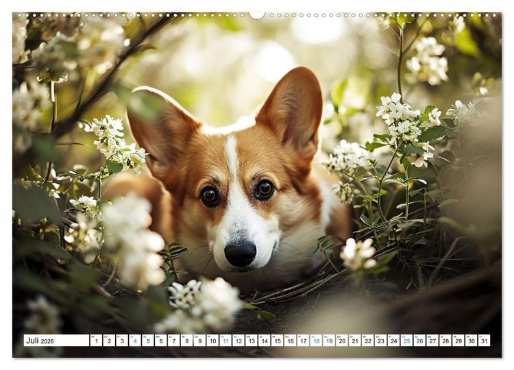 Produktbild: Happy Corgis (Wandkalender 2026 DIN A2 quer), CALVENDO Monatskalender