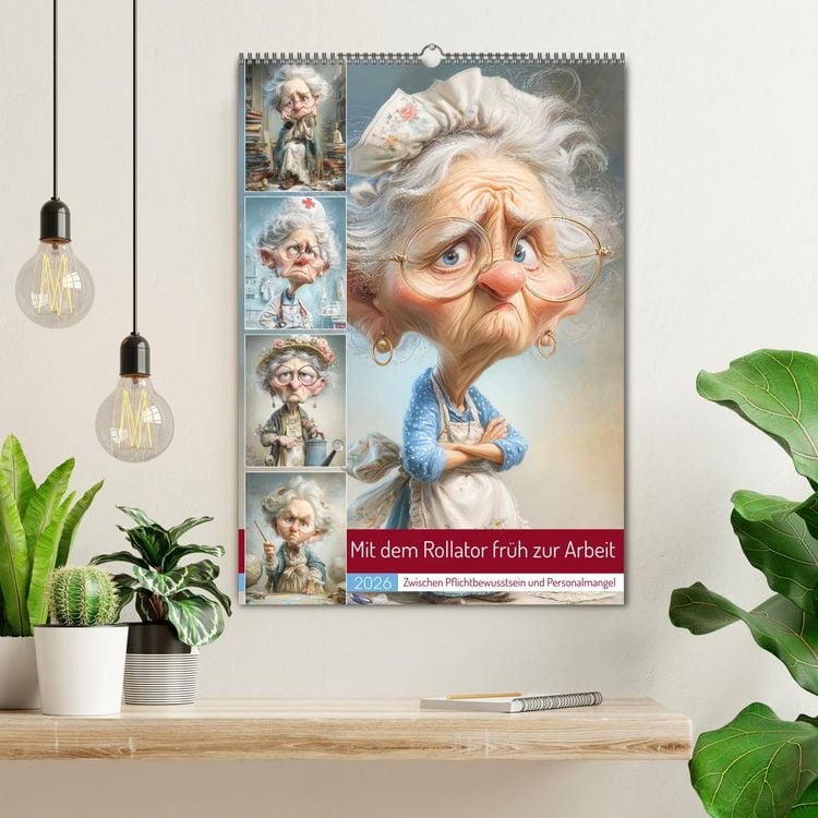 Produktbild: Mit dem Rollator fr&uuml;h zur Arbeit (Wandkalender 2026 DIN A2 hoch), CALVENDO Monatskalender