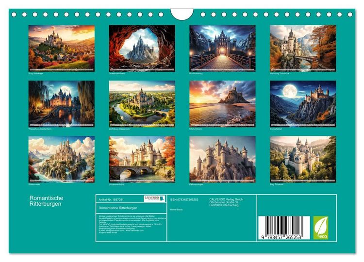 Produktbild: Romantische Ritterburgen (Wandkalender 2026 DIN A4 quer), CALVENDO Monatskalender