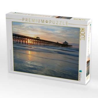 Produktbild: CALVENDO Puzzle Folly Beach Pier bei Sonnenaufgang, Charleston, South Carolina, USA | 1000 Teile Lege-Gr&ouml;&szlig;e 64x48cm Foto-Puzzle f&uuml;r gl&uuml;ckliche Stunden