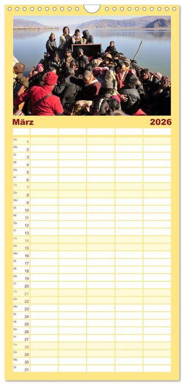 Produktbild: Familienplaner 2026 - Tibet bewegt mit 5 Spalten (Wandkalender, 21 x 45 cm) CALVENDO