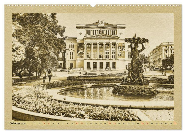 Produktbild: Riga &ndash; Ein Kalender im Zeitungsstil (hochwertiger Premium Wandkalender 2026 DIN A2 quer), Kunstdruck in Hochglanz