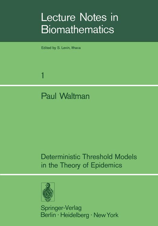 Produktbild: Deterministic Threshold Models in the Theory of Epidemics